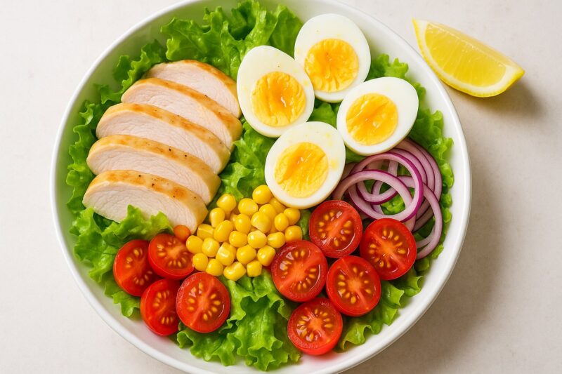 Salata sa piletinom i kuvanim jajima