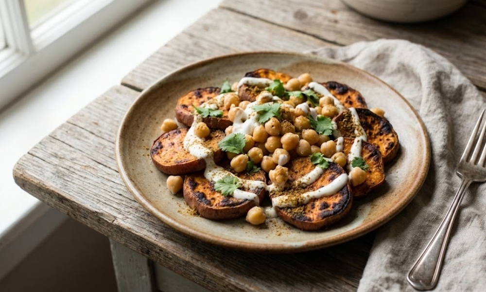 pečeni batat sa leblebijama